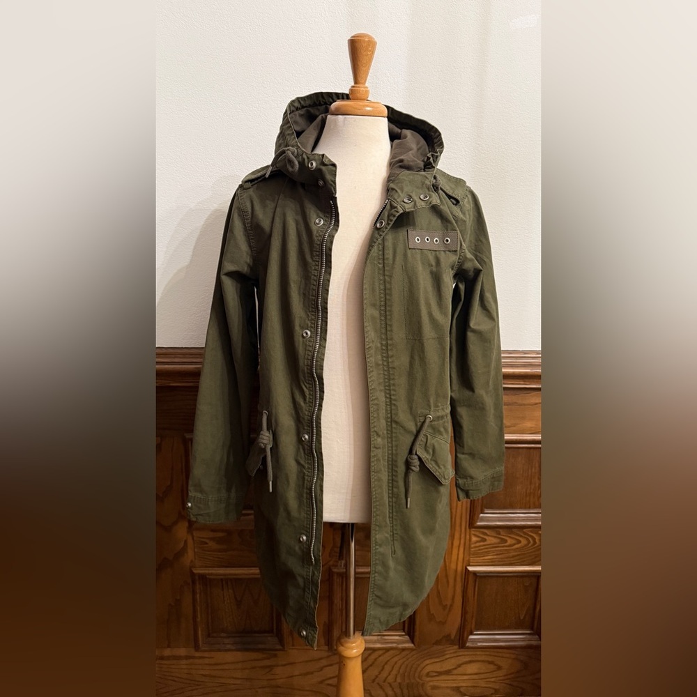 Pull & Bear Men’s Military Style Embroidered  West Blue Jacket Parka M - Picture 6 of 11